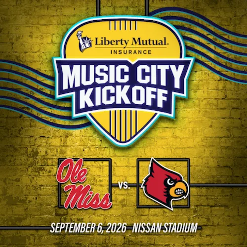 Watch party invitation for Music City Kickoff Ole Miss VS Louisville